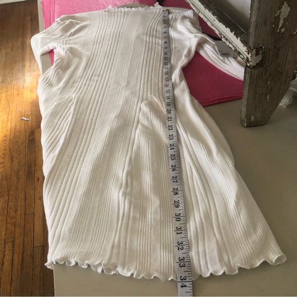 NWT. SO Ivory Cotton Knit Ribbed Mock Neck Skater Dress. Medium - Picture 5 of 8